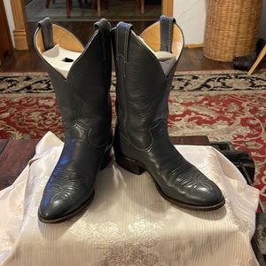 JUSTIN VINTAGE WOMEN'S ROPER PULL ON BOOTS IN GREY 6.5B MADE IN USA Style L3058